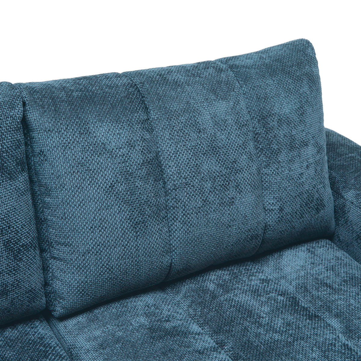 ECKSOFA Flachgewebe Petrol  - Schwarz Hochglanz/Petrol, Modern, Textil/Metall (273/93/166cm) - MID.YOU