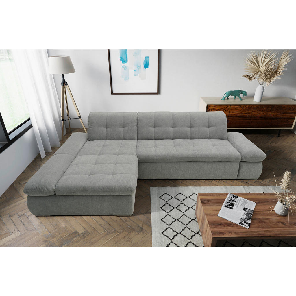 Thumbnail - Mid.you Ecksofa, Grau, Textil, Uni, 3-Sitzer, L-Form, 300x172 cm, Made in EU, FSC Mix, Schlafen auf Sitzhöhe, Wohnzimmer...