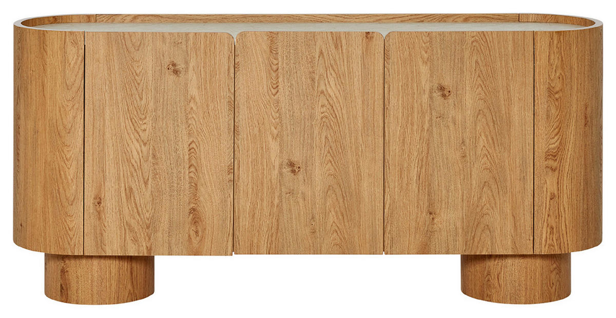 SIDEBOARD 160/74/38 cm  in Weiss, Eichefarben  - Weiss/Eichefarben, Modern, Holzwerkstoff (160/74/38cm) - Livetastic