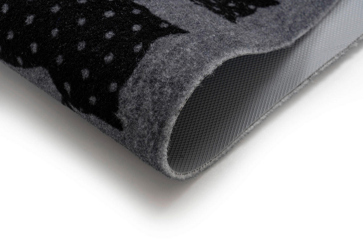 FUßMATTE 45/75 cm  - Schwarz, Basics, Kunststoff/Textil (45/75cm) - Kayoom