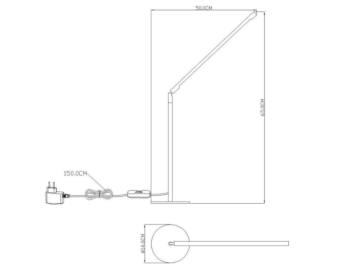 LED-SCHREIBTISCHLEUCHTE - Basics, Metall (50/14/80cm) - Globo