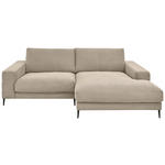 ECKSOFA in Feincord Sandfarben  - Sandfarben/Schwarz, Design, Textil/Metall (253/177cm) - Dieter Knoll