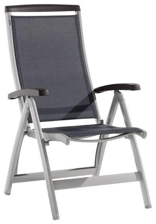 GARTENKLAPPSESSEL in Textil Grau  - Graphitfarben/Grau, Textil/Metall (63/112/75cm) - Sieger