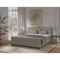 BOXSPRINGBETT 160/200 cm  in Beige  - Beige/Schwarz, MODERN, Karton/Holz (160/200cm) - MID.YOU