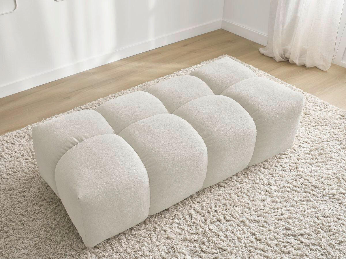 HOCKER EVEREST Flachgewebe Weiß  - Schwarz/Weiß, MODERN, Kunststoff/Textil (166/100/40cm)