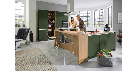 EINBAUKÜCHE - Grün, Design, Holzwerkstoff - Novel