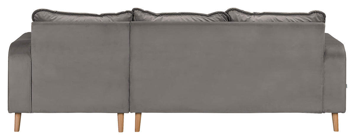 ECKSOFA Mikrofaser Grau  - Wengefarben/Grau, Design, Holz/Textil (230/150cm) - Livetastic