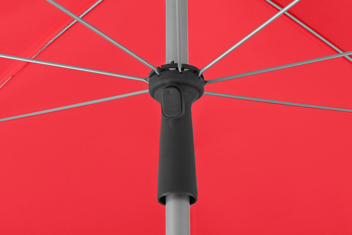 SONNENSCHIRM   - Silberfarben/Rot, Basics, Textil/Metall (150/220/150cm) - Schneider