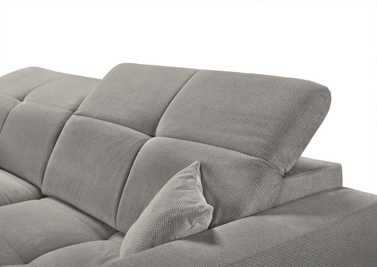 ECKSOFA Grau Webstoff  - Schwarz/Grau, KONVENTIONELL, Textil/Metall (180/285cm) - SetOne by Musterring