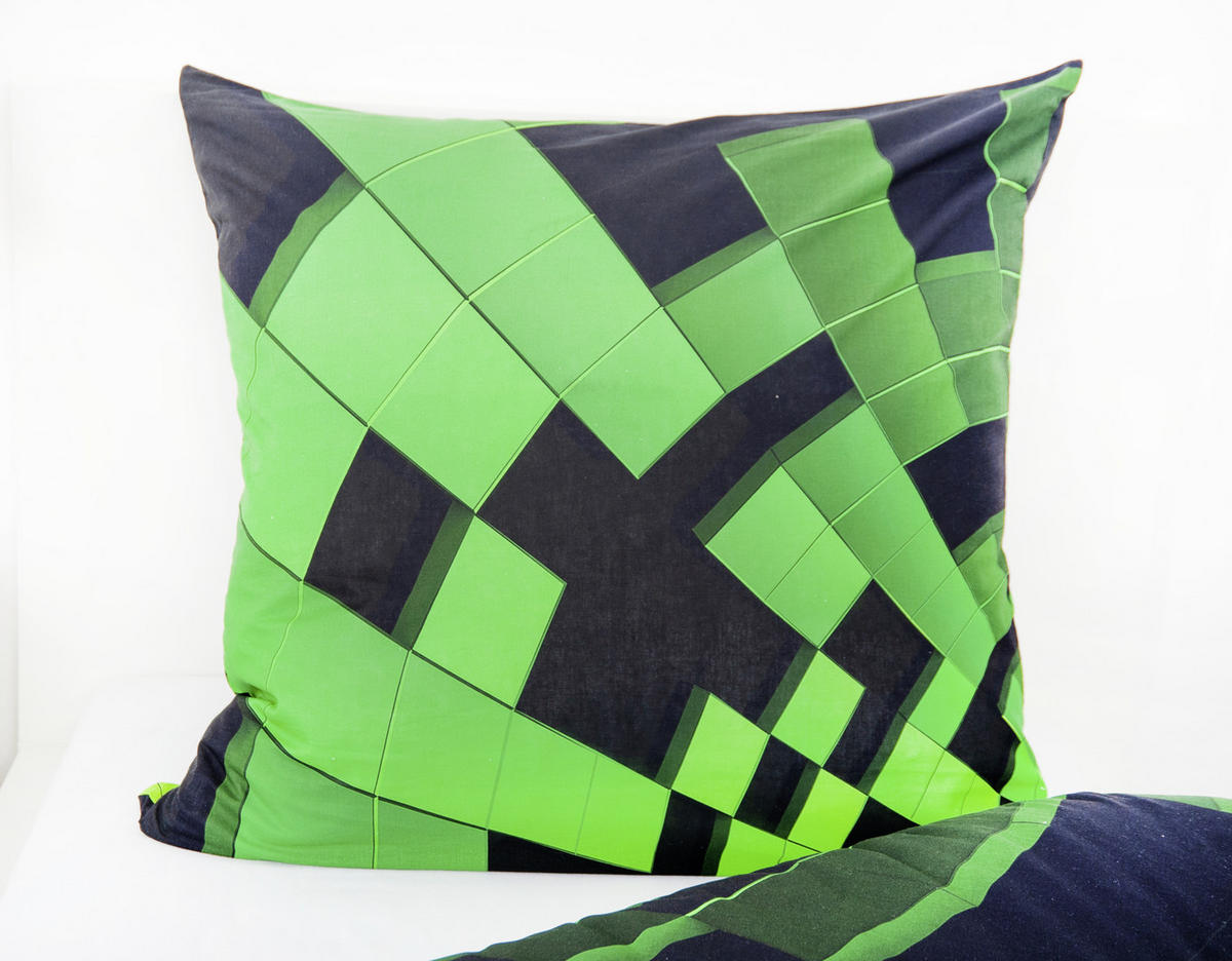 JUGENDBETTWÄSCHE Renforcé 135/200 cm  - Schwarz/Grün, Trend, Textil (135/200cm) - Herding