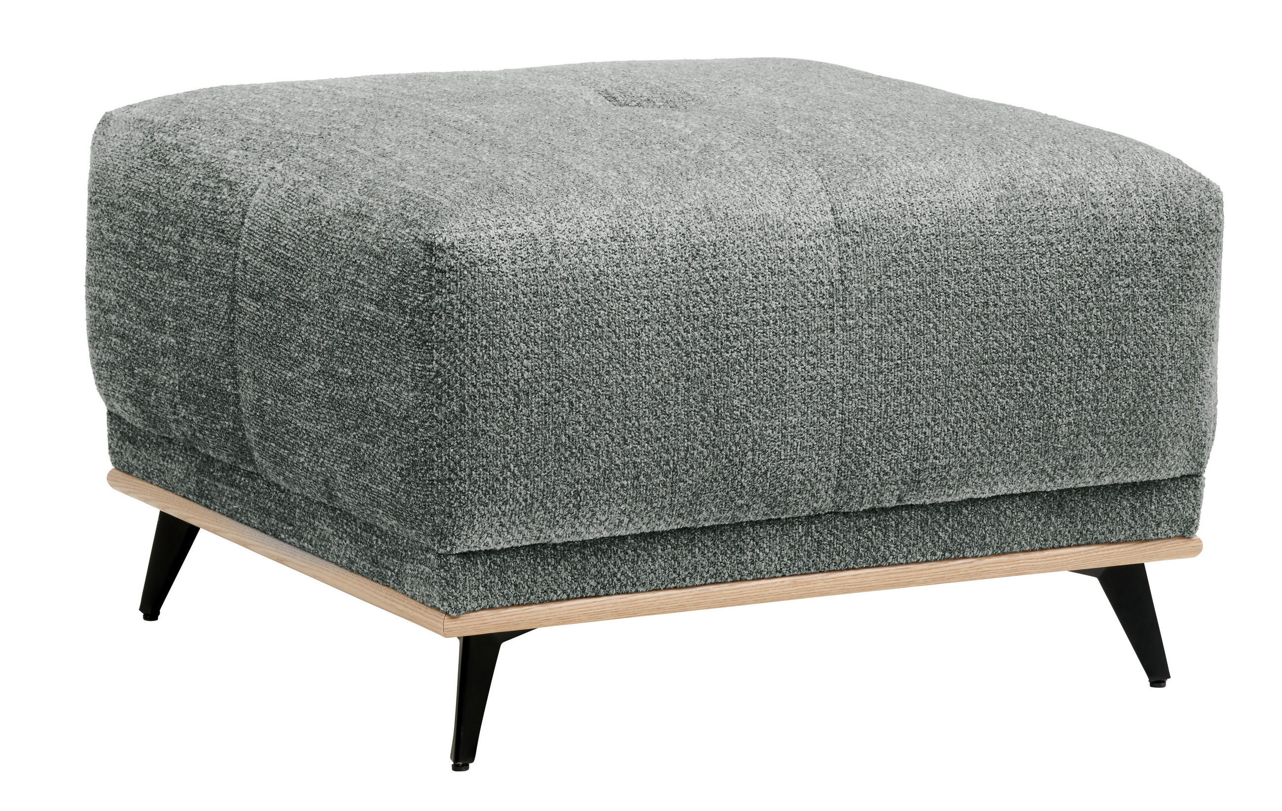 HOCKER in Textil Dunkelgrau  - Dunkelgrau/Schwarz, MODERN, Holz/Textil (73/47/73cm) - home24