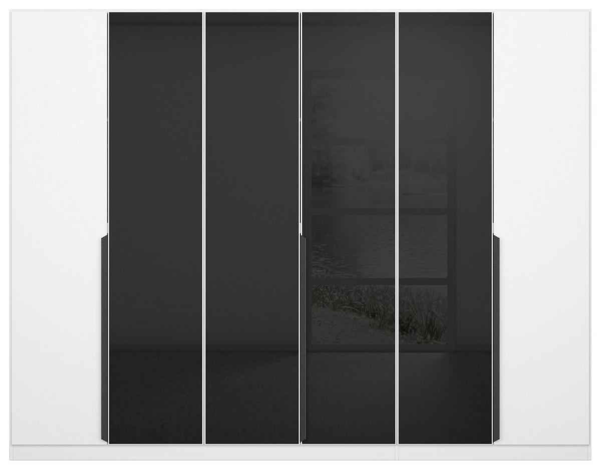 DREHTÜRENSCHRANK in Weiss, Anthrazit  - Weiss/Anthrazit, Modern, Glas/Holzwerkstoff (271/210/54cm) - Rauch Möbel