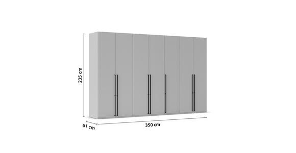DREHTÜRENSCHRANK 350/235/61 cm,  in Graphitfarben, 7-türig  - Schwarz/Graphitfarben, Basics, Holzwerkstoff/Metall (350/235/61cm) - Novel