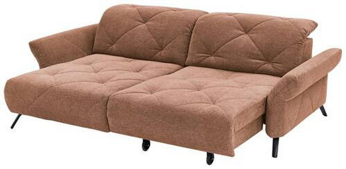 ECKSOFA in Webstoff Kupferfarben  - Schwarz/Kupferfarben, Design, Textil/Metall (173/244cm) - Moderano