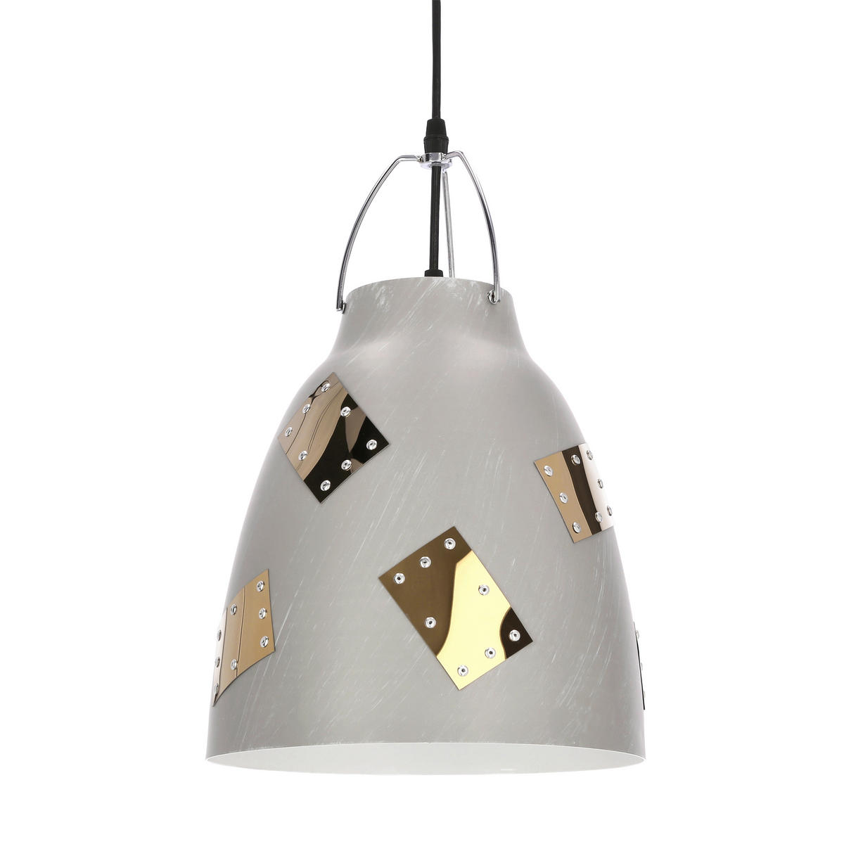 PENDELLEUCHTE 25/25/135 cm  - Goldfarben/Grau, Design, Metall (25/25/135cm)