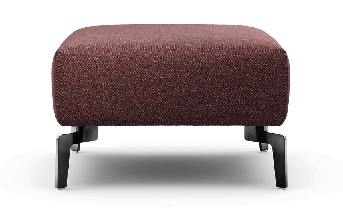 HOCKER in Textil Rot  - Rot/Schwarz, Design, Textil/Metall (70/70/46cm) - SENSOO