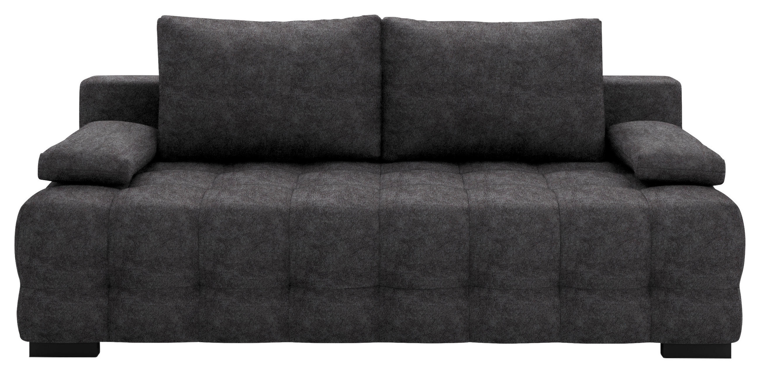 SCHLAFSOFA in Velours Dunkelgrau  - Dunkelgrau/Schwarz, KONVENTIONELL, Kunststoff/Textil (209/96/100cm) - Stylife