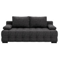 SCHLAFSOFA in Velours Dunkelgrau  - Dunkelgrau/Schwarz, KONVENTIONELL, Kunststoff/Textil (209/96/100cm) - Stylife