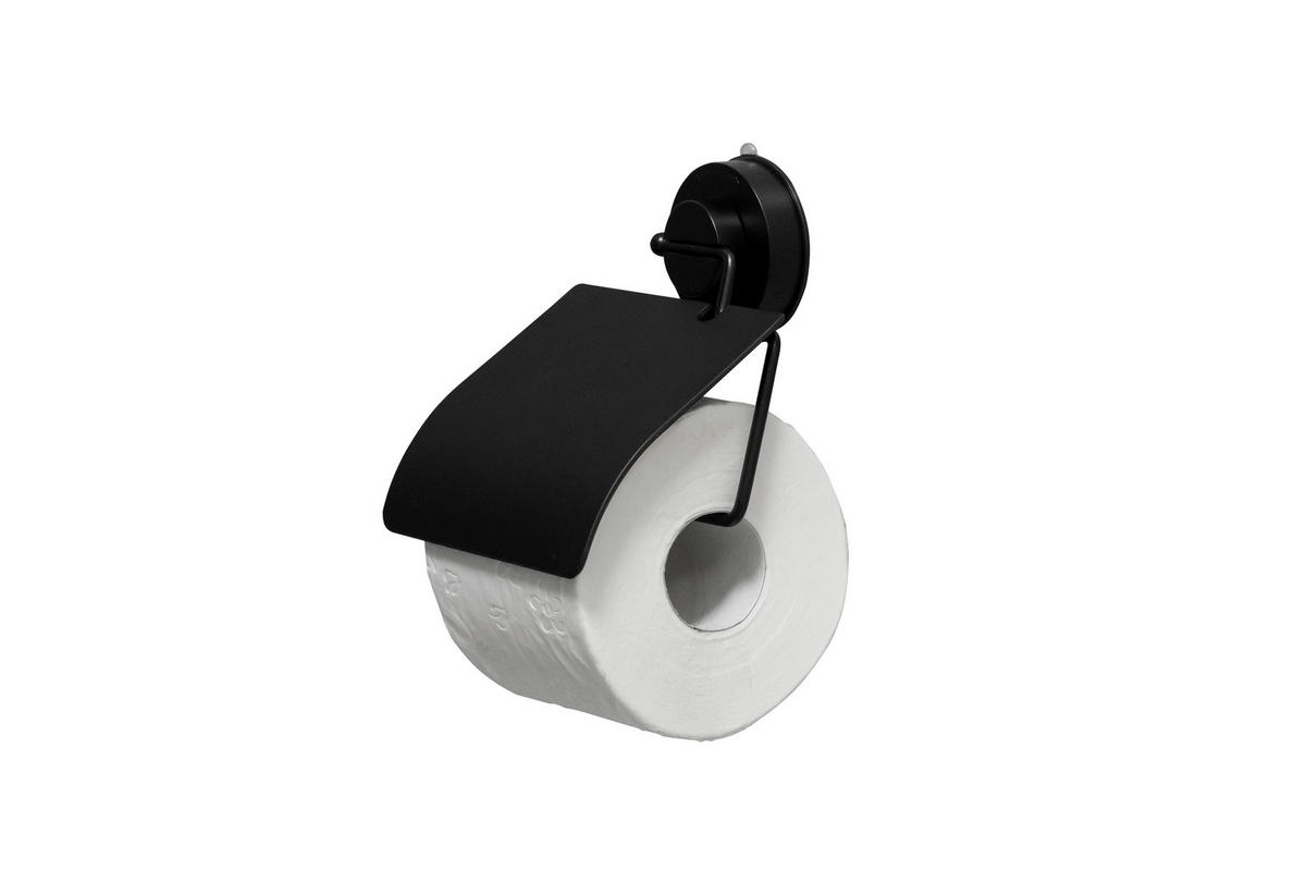 DRŽÁK NA TOALETNÍ PAPÍR - černá, Basics, kov/plast (16,5/16,5/3,4cm) - Sadena