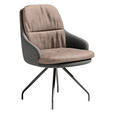 ARMLEHNSTUHL  Beinauswahl, Sitzfläche 360° drehbar, Stoff-/Lederauswahl Velours  Grau, Hellbraun  - Hellbraun/Schwarz, Design, Textil/Metall (60/86/66cm) - Dieter Knoll