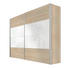 SCHWEBETÜRENSCHRANK 2-türig Eichefarben, Weiß - Eichefarben/Alufarben, Design, Glas/Holzwerkstoff (250/216/68cm) - Hom`in SCHWEBETÜRENSCHRANK 2-türig Eichefarben, Weiß - Eichefarben/Alufarben, Design, Glas/Holzwerkstoff (250/216/68cm) - Hom`in