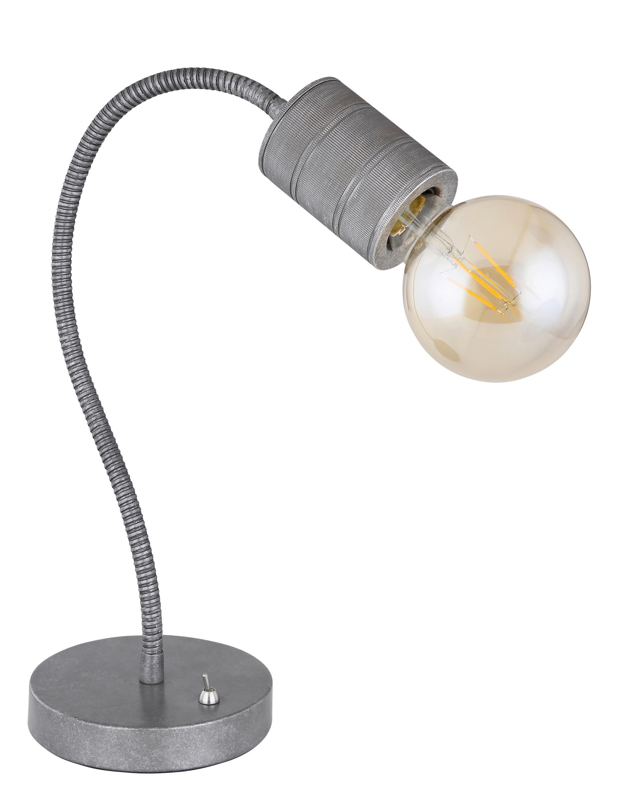 STOLNÍ LAMPA, E27, 26/14/59 cm - barvy stříbra, Basics, kov (26/14/59cm) - Globo