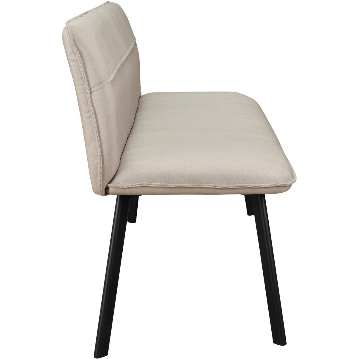 SITZBANK 160/79/56 cm Webstoff Weiß  - Schwarz/Weiß, Basics, Textil/Metall (160/79/56cm) - MID.YOU