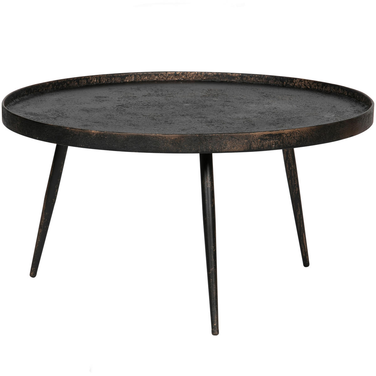 BEISTELLTISCH 76/76/40 cm Sperrholz Goldfarben, Zinkfarben rund  - Goldfarben/Zinkfarben, Design, Holzwerkstoff/Metall (76/76/40cm) - Livetastic