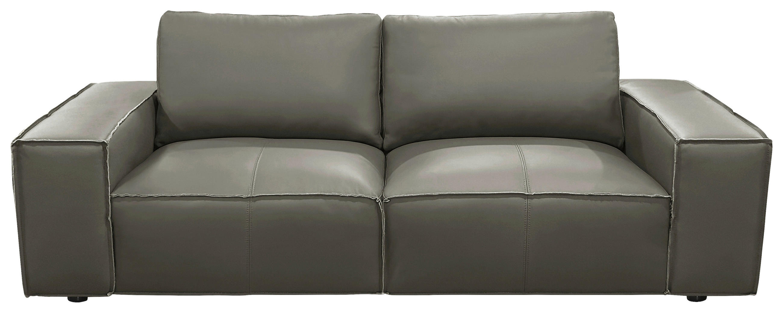 3-SITZER-SOFA VIVO Echtleder Anthrazit  - Anthrazit/Schwarz, Design, Leder/Kunststoff (236/76/96cm) - MID.YOU