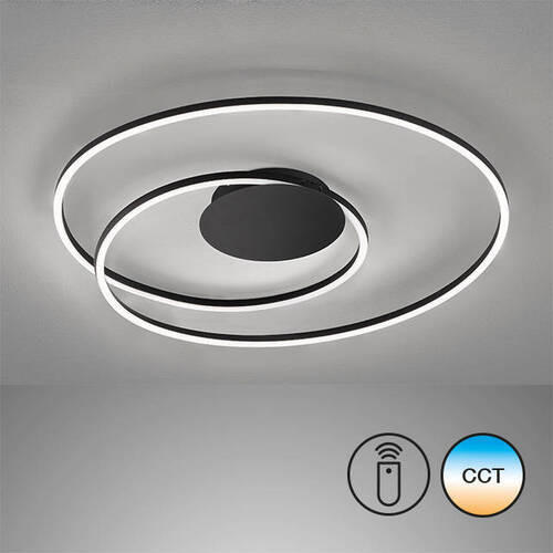 LED-DECKENLEUCHTE Holy 49/7,5 cm   - Schwarz, Design, Metall (49/7,5cm) - Fischer & Honsel