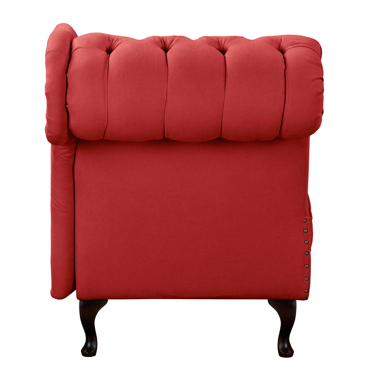 RÉCAMIERE Pako in Mikrofaser Rot  - Rot/Braun, Design, Holz/Textil (185/93/75cm) - Livetastic