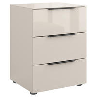 NACHTSCHRANK 45/60/40 cm  - Kaschmir/Schwarz, Basics, Glas/Holzwerkstoff (45/60/40cm)