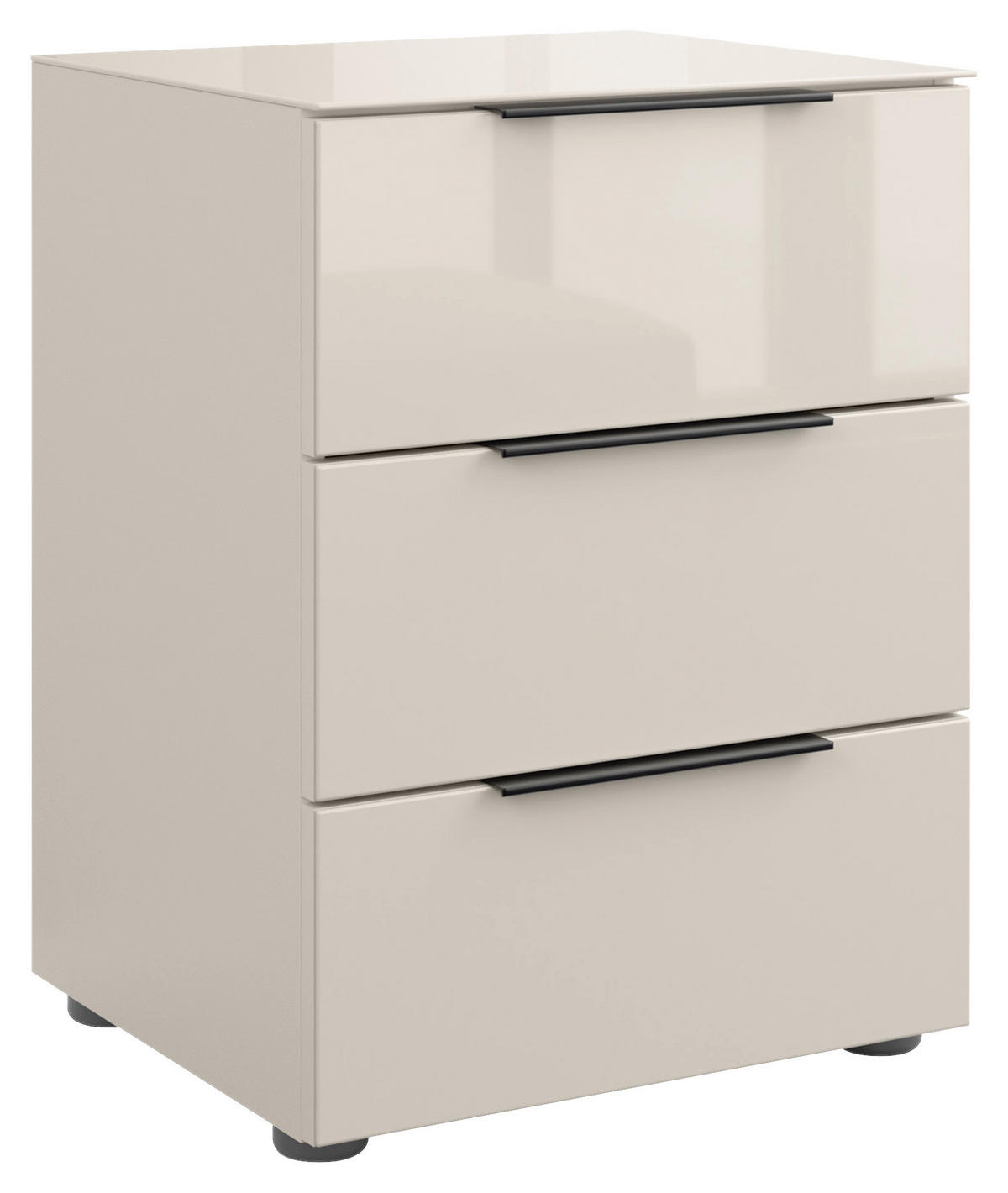 NACHTSCHRANK 45/60/40 cm  - Kaschmir/Schwarz, Basics, Glas/Holzwerkstoff (45/60/40cm)