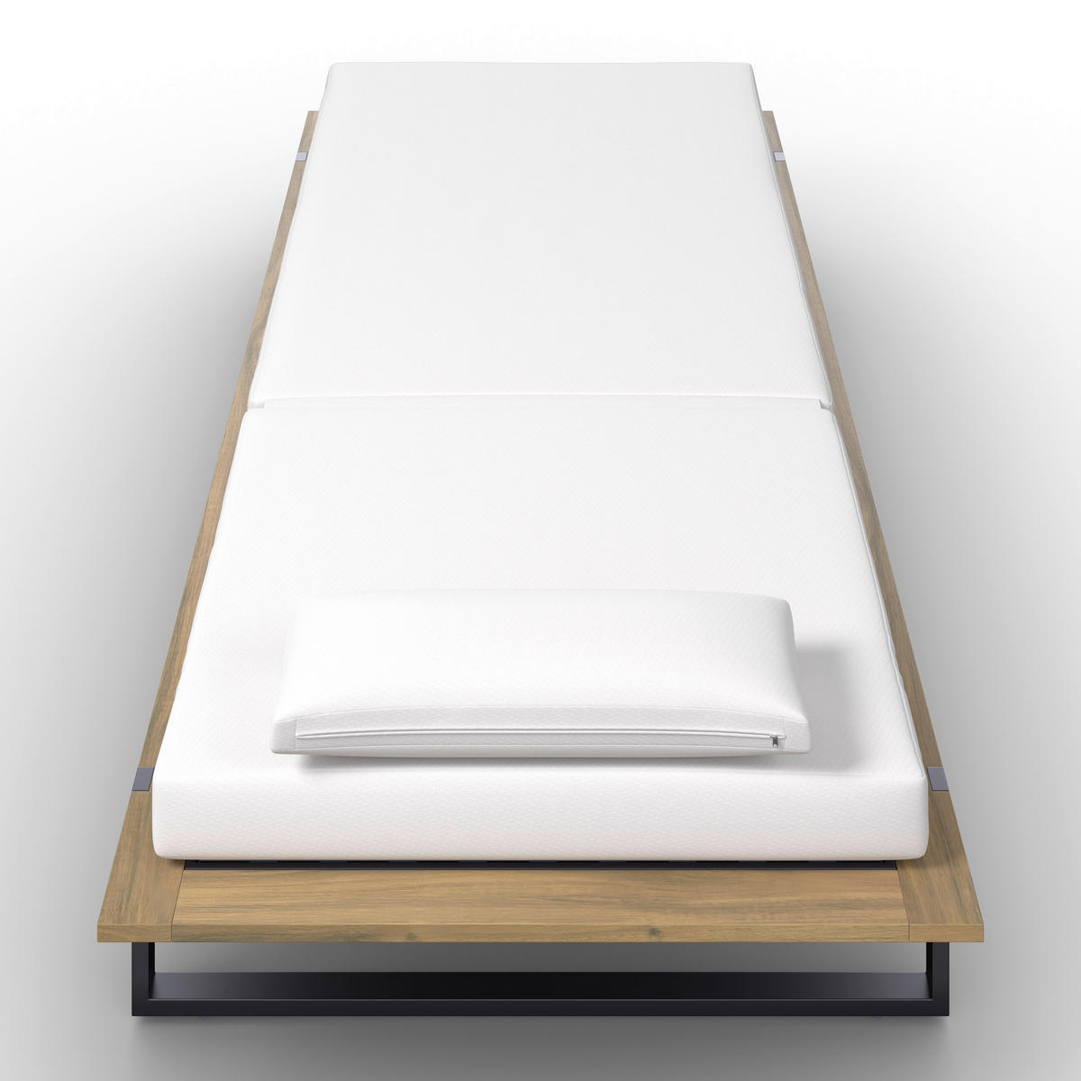 BAŠTENSKA LEŽALJKA  krem, crna, boja akacije   - boja akacije/crna, Moderno, drvo/metal (220/90/95cm) - Bessagi Garden