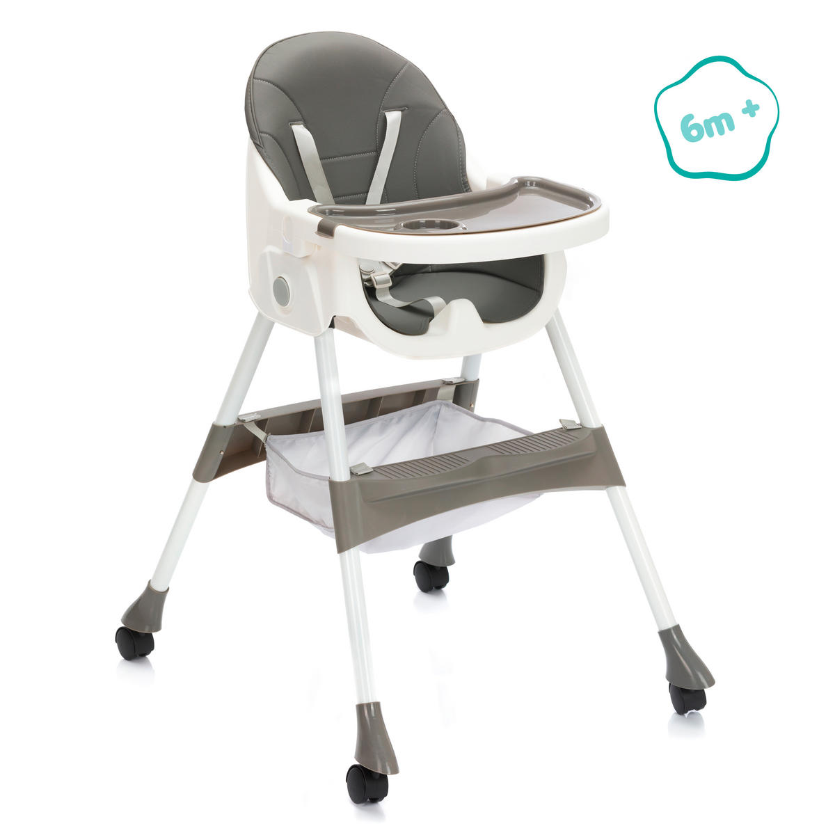 HRANILICA  Finn  - siva/bela, Osnovno, metal/tekstil (71/60/95cm) - Fillikid