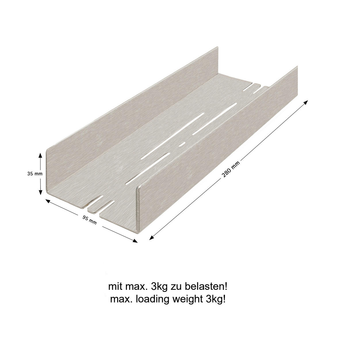 DUSCHABLAGE Metall  - Edelstahlfarben, Basics, Metall (28/3,5/9,5cm) - Novel