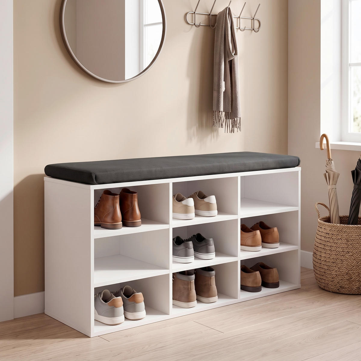 SCHUHREGAL Weiß  - Weiß, Design, Holzwerkstoff (80/50/30cm) - MID.YOU