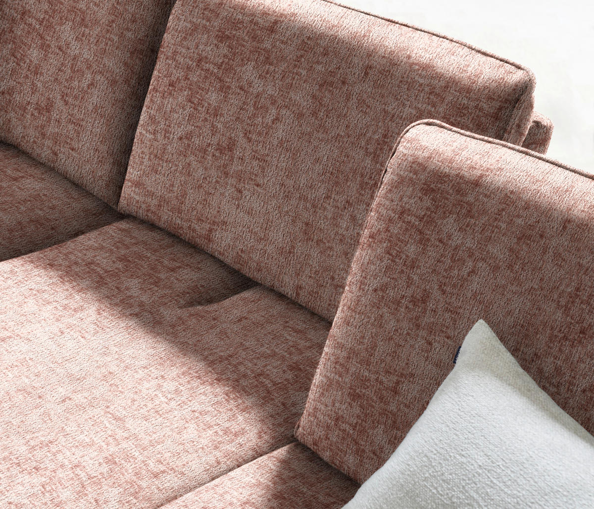 ECKSOFA in Chenille Altrosa  - Anthrazit/Altrosa, Design, Textil/Metall (160/310cm) - Joop!