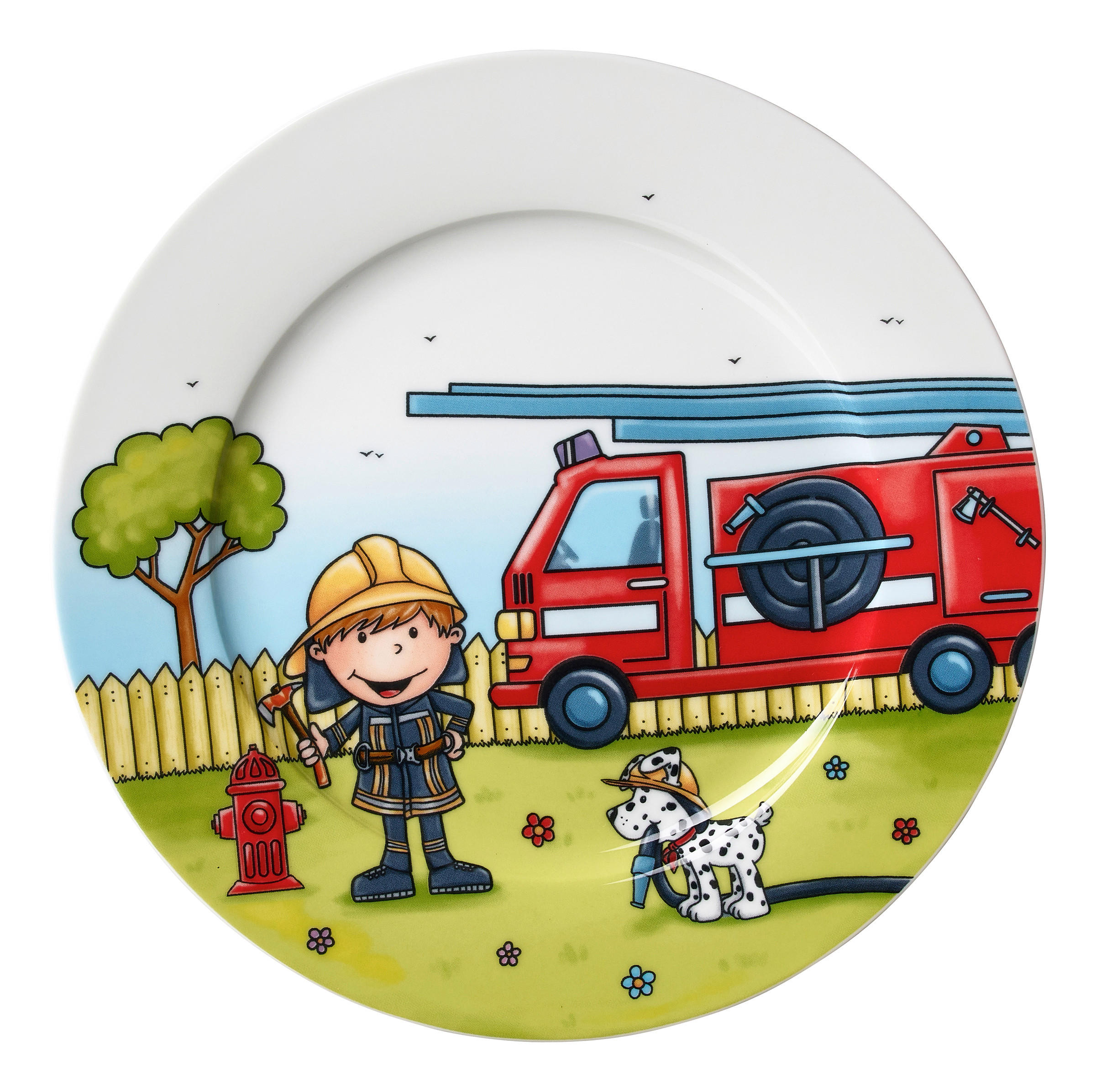 KINDERTELLER Feuerwehrmann Porzellan  - Multicolor, KONVENTIONELL, Keramik (19/19/2cm) - Ritzenhoff Breker