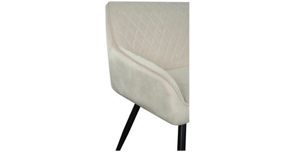 SITZBANK 163/83/63 cm Samt Beige, Schwarz  - Beige/Schwarz, Design, Textil/Metall (163/83/63cm) - Novel