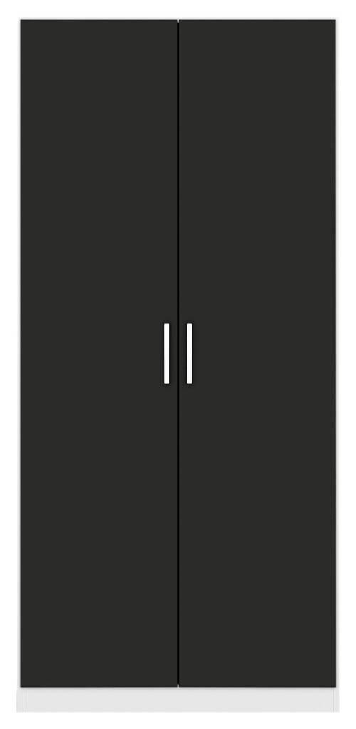 DREHTÜRENSCHRANK in Weiss, Grau  - Chromfarben/Weiss, Modern, Holzwerkstoff/Kunststoff (91/210/54cm) - Rauch Möbel