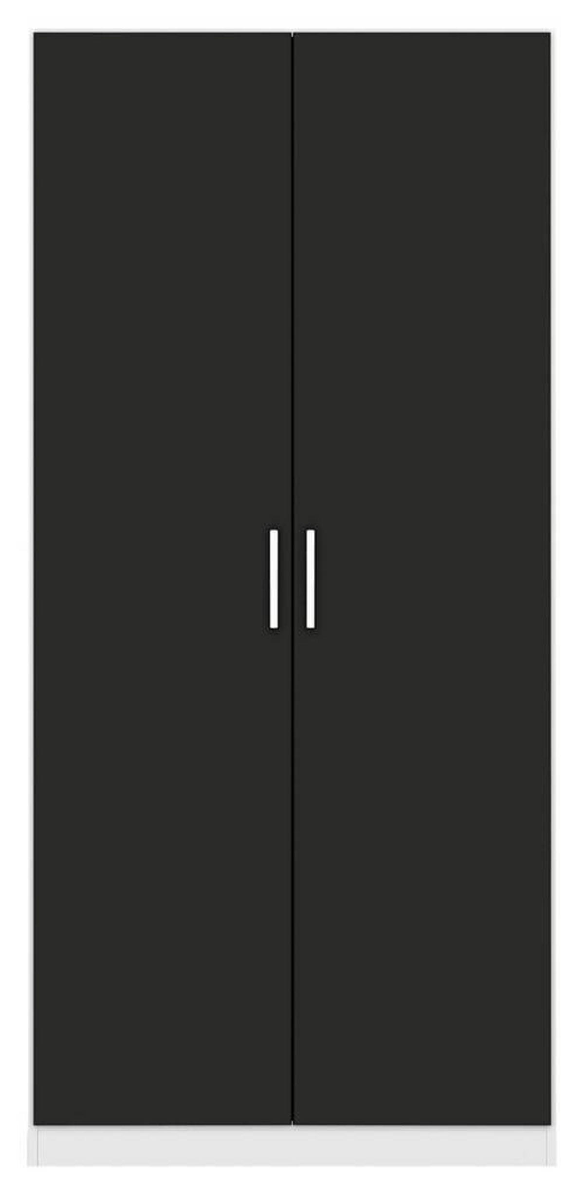 DREHTÜRENSCHRANK 91/210/54 cm 2-türig Weiß, Grau  - Chromfarben/Weiß, MODERN, Holzwerkstoff/Kunststoff (91/210/54cm) - Rauch Möbel