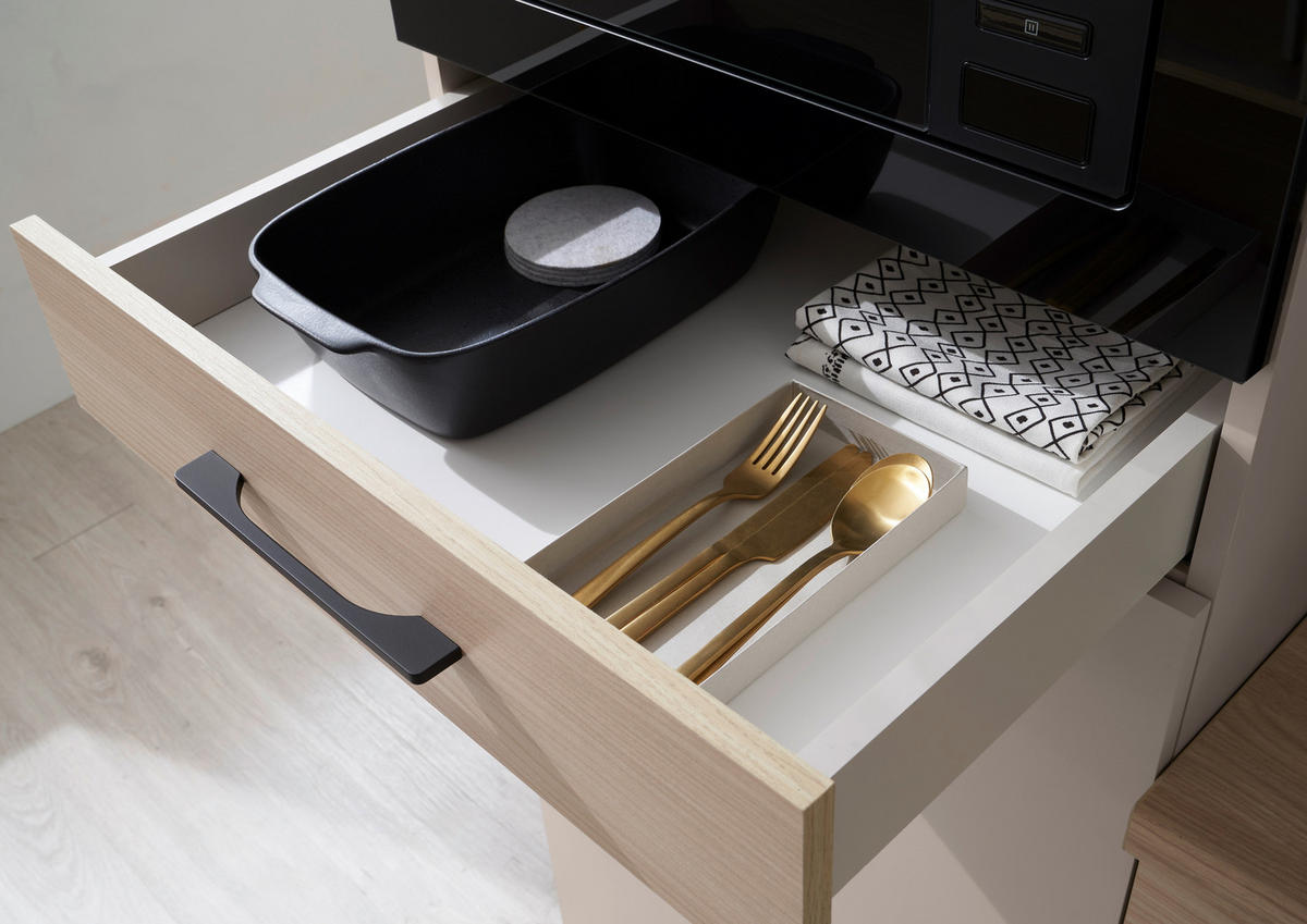 KÜCHENBLOCK   in Eichefarben, Kaschmir  - Kaschmir/Eichefarben, Trend, Holzwerkstoff/Metall (150/210/60cm) - MID.YOU