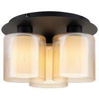 DECKENLEUCHTE 35/21 cm   - Bernsteinfarben, Design, Glas/Metall (35/21cm) - Collet's Monde