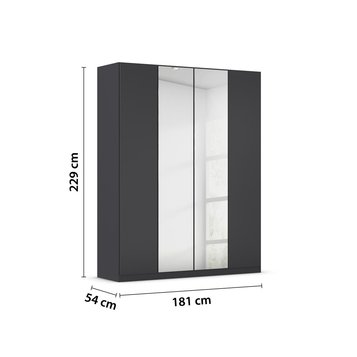 FALTTÜRENSCHRANK in Dunkelgrau  - Dunkelgrau, Holzwerkstoff (181/229/54cm) - Boxxx