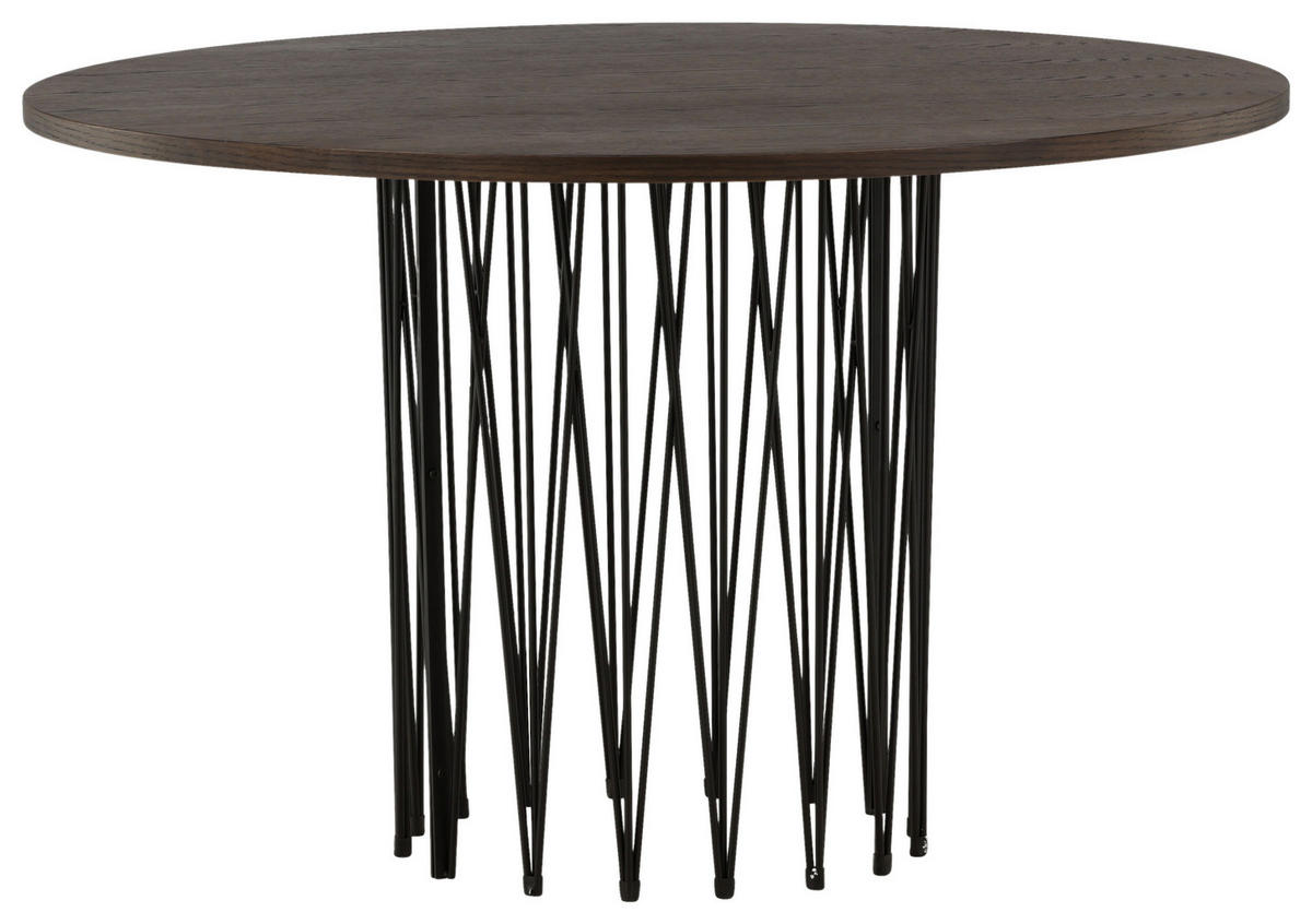 MATBORD i metall, trämaterial 120/120/74 cm   - svart/mörkbrun, Design, metall/trämaterial (120/120/74cm) - Livetastic