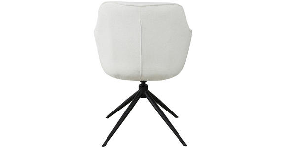 ARMLEHNSTUHL in Eisen Leinenoptik - Creme/Schwarz, Design, Textil/Metall (64/84/61cm) - Novel