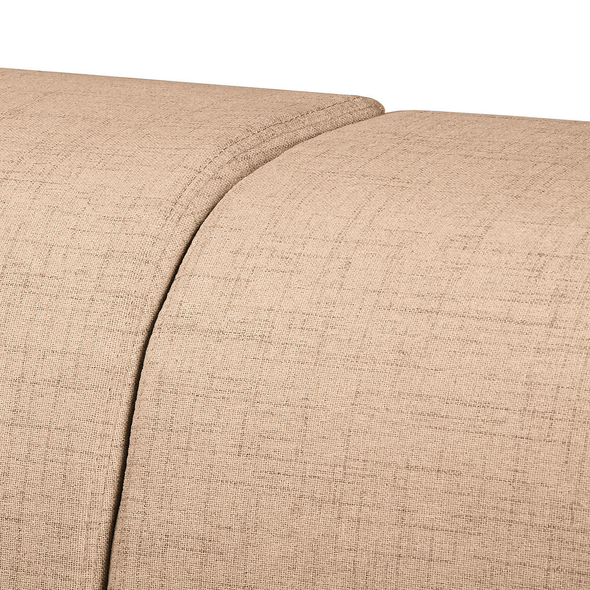 ECKSOFA in Textilgeflecht Beige  - Wengefarben/Beige, Design, Holz/Textil (257/174cm) - Livetastic