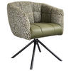 ARMLEHNSTUHL  Sitzfläche 360° drehbar Webstoff, Mikrofaser  - Schwarz/Grün, Design, Textil/Metall (67/80/65cm) - Novel