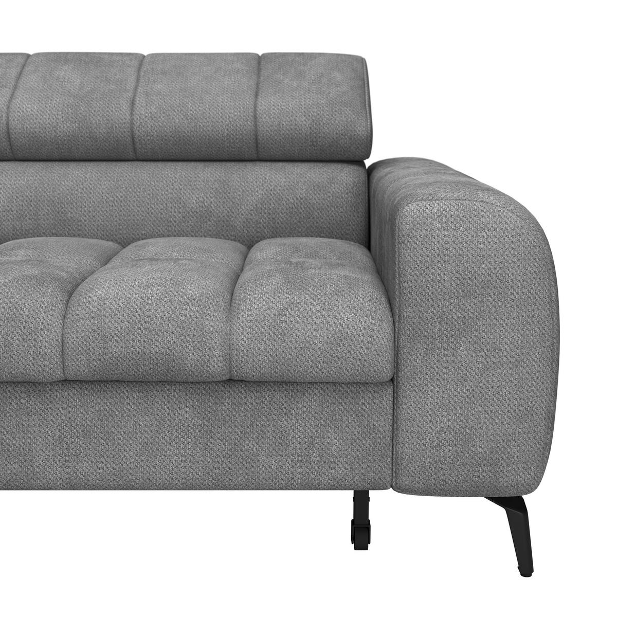 ECKSOFA Hellgrau  - Hellgrau/Schwarz, Trend, Kunststoff/Textil (203/261cm) - Livetastic
